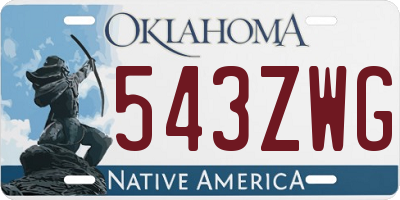 OK license plate 543ZWG