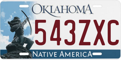 OK license plate 543ZXC