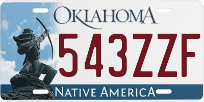 OK license plate 543ZZF