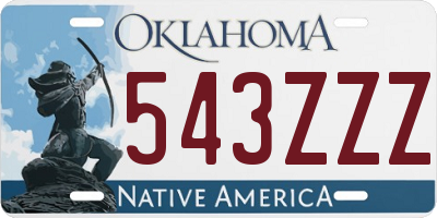 OK license plate 543ZZZ