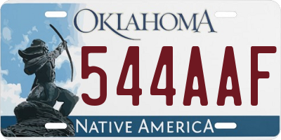 OK license plate 544AAF