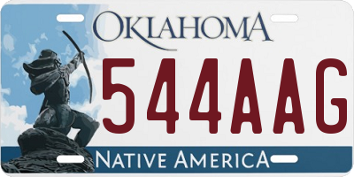 OK license plate 544AAG