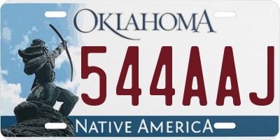 OK license plate 544AAJ