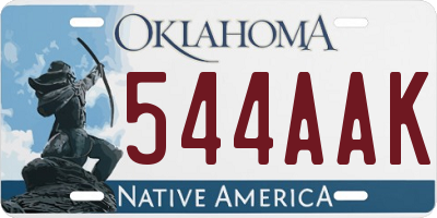 OK license plate 544AAK
