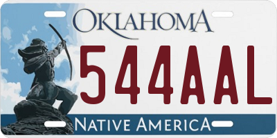 OK license plate 544AAL