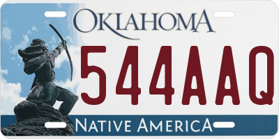 OK license plate 544AAQ
