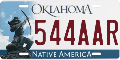 OK license plate 544AAR