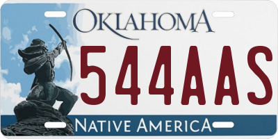 OK license plate 544AAS