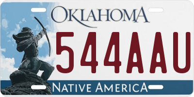 OK license plate 544AAU