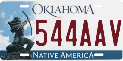 OK license plate 544AAV