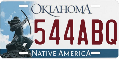 OK license plate 544ABQ
