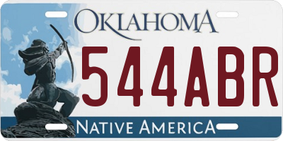 OK license plate 544ABR