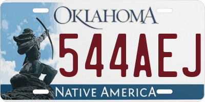 OK license plate 544AEJ