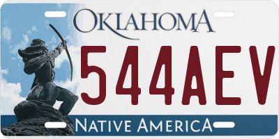 OK license plate 544AEV