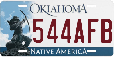 OK license plate 544AFB