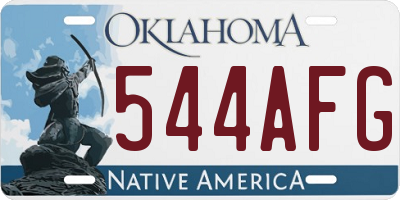 OK license plate 544AFG