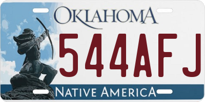 OK license plate 544AFJ
