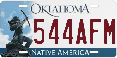 OK license plate 544AFM