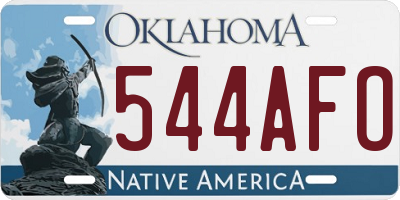 OK license plate 544AFO