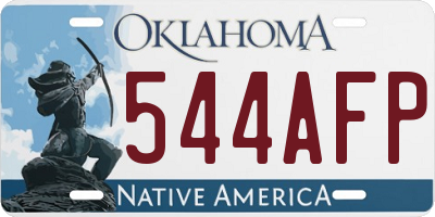 OK license plate 544AFP