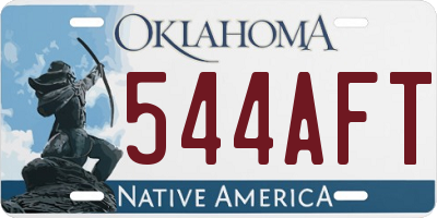 OK license plate 544AFT