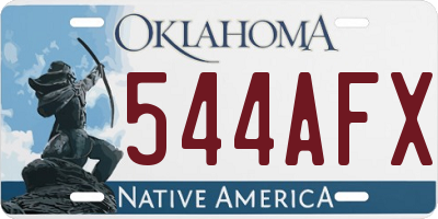 OK license plate 544AFX