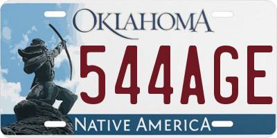 OK license plate 544AGE