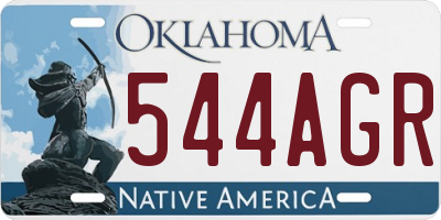 OK license plate 544AGR