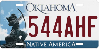 OK license plate 544AHF