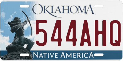 OK license plate 544AHQ