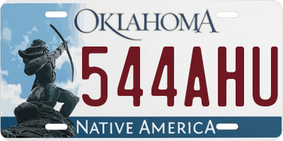 OK license plate 544AHU