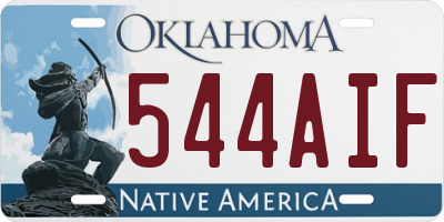 OK license plate 544AIF
