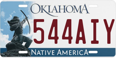 OK license plate 544AIY