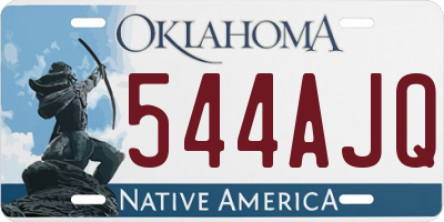 OK license plate 544AJQ
