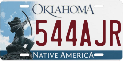 OK license plate 544AJR