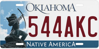 OK license plate 544AKC