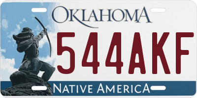 OK license plate 544AKF