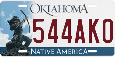 OK license plate 544AKO