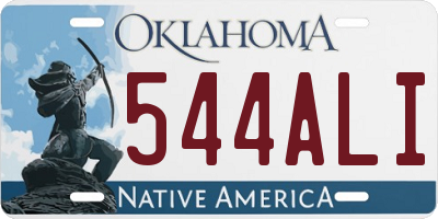 OK license plate 544ALI