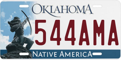OK license plate 544AMA