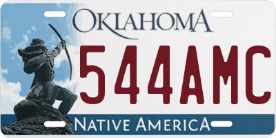 OK license plate 544AMC