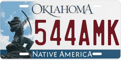 OK license plate 544AMK