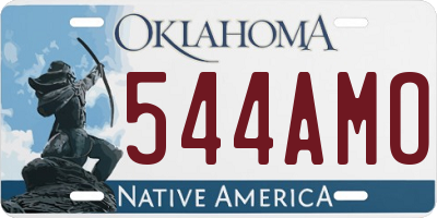 OK license plate 544AMO