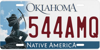 OK license plate 544AMQ