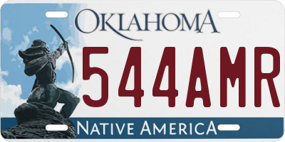 OK license plate 544AMR