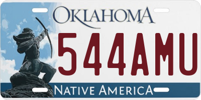 OK license plate 544AMU