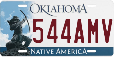 OK license plate 544AMV