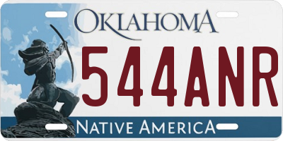 OK license plate 544ANR