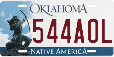 OK license plate 544AOL