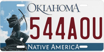 OK license plate 544AOU